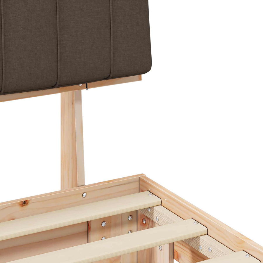 Bedframe met Gevoerd Hoofdgedeelte Taupe 135 x 190 cm