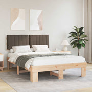 Bedframe massief grenenhout taupe 135x190 cm