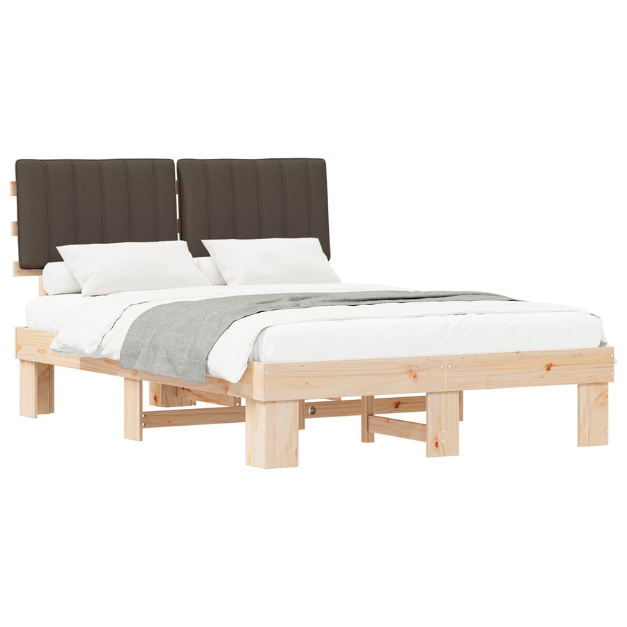 Bedframe met Gevoerd Hoofdgedeelte Taupe 135 x 190 cm
