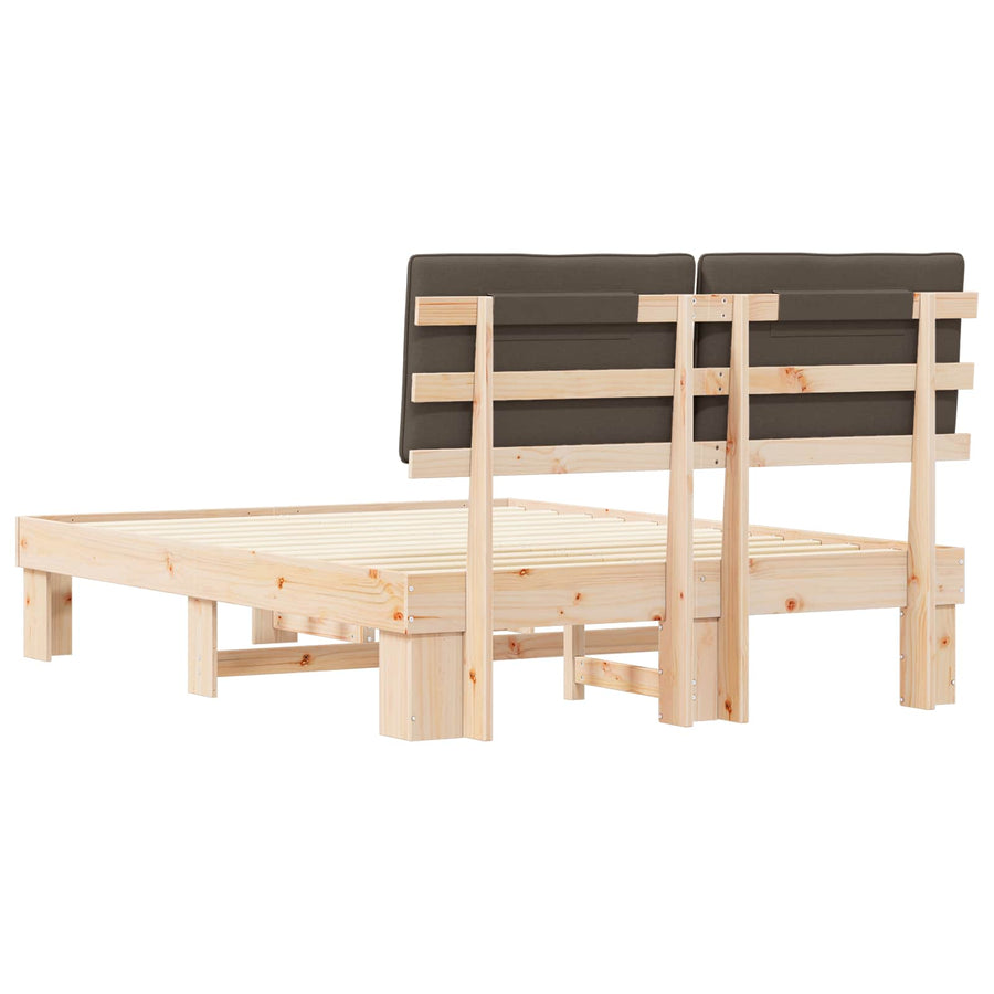 Bedframe met Gevoerd Hoofdgedeelte Taupe 135 x 190 cm