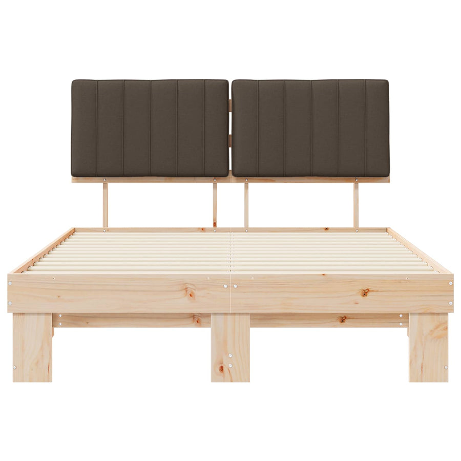 Bedframe met Gevoerd Hoofdgedeelte Taupe 135 x 190 cm