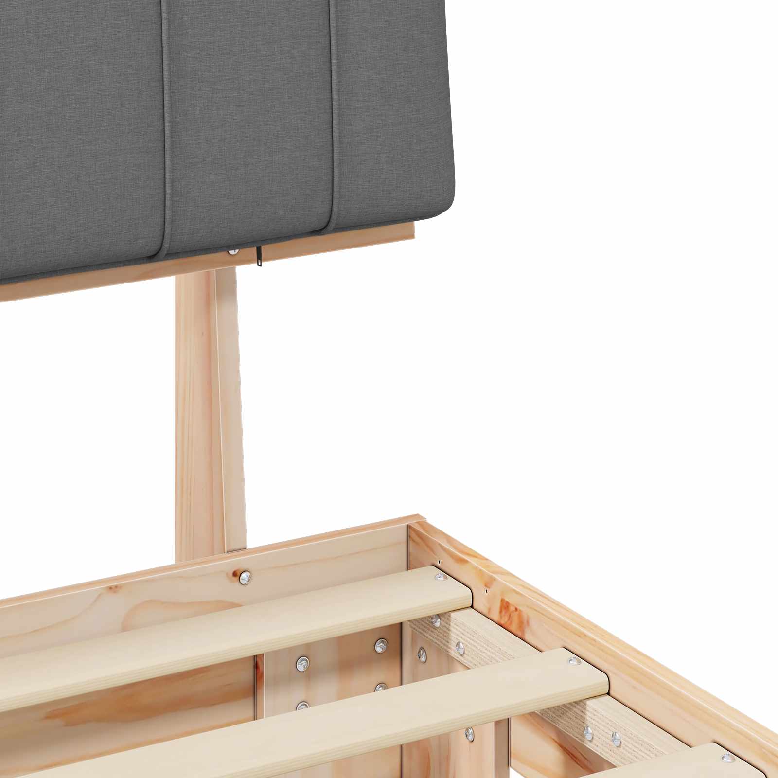 Bedframe met Gevoerd Hoofdgedeelte Lichtgrijs 120 x 190 cm