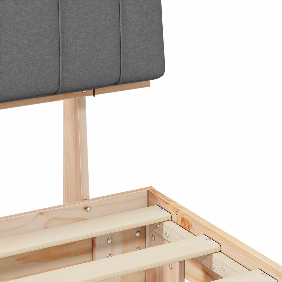 Bedframe met Gevoerd Hoofdgedeelte Lichtgrijs 120 x 190 cm