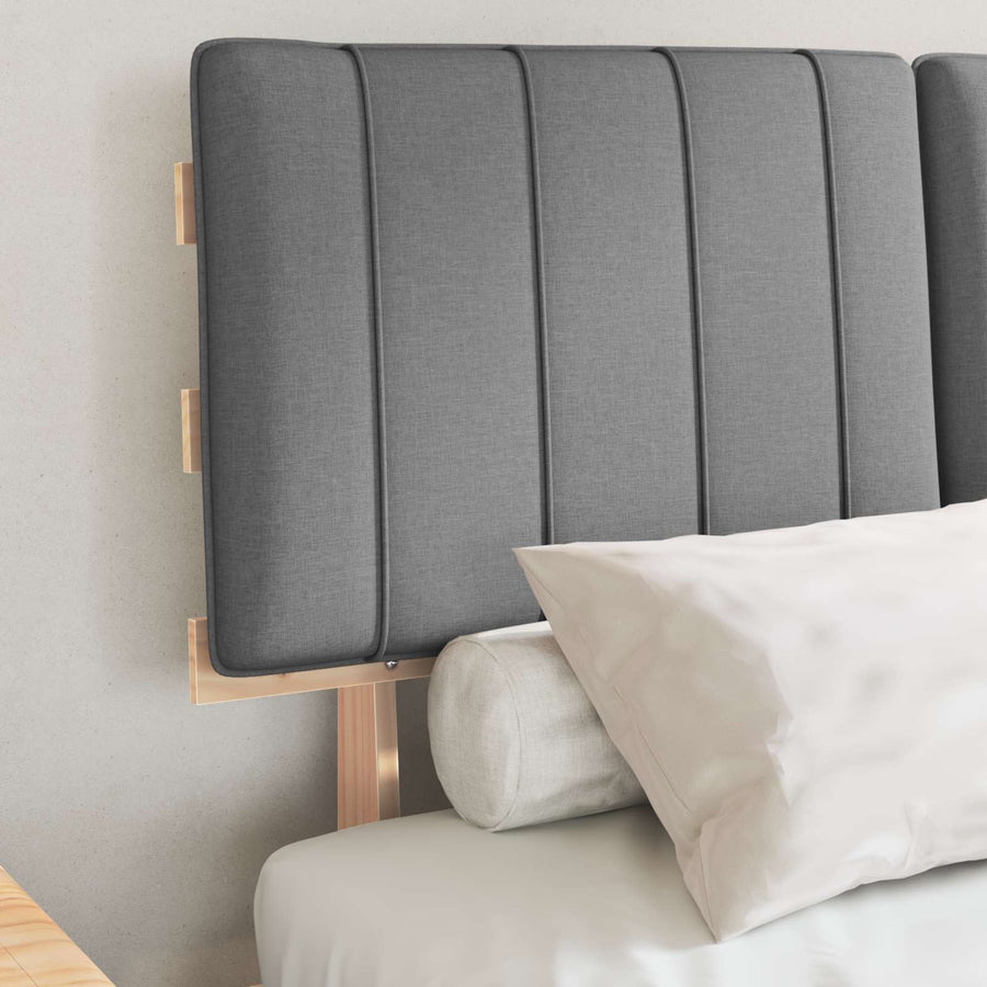 Bedframe met Gevoerd Hoofdgedeelte Lichtgrijs 120 x 190 cm