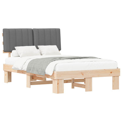 Bedframe met Gevoerd Hoofdgedeelte Lichtgrijs 120 x 190 cm