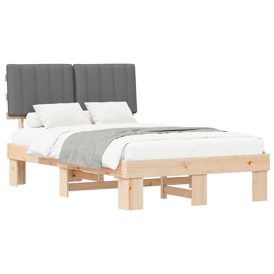 Bedframe met Gevoerd Hoofdgedeelte Lichtgrijs 120 x 190 cm