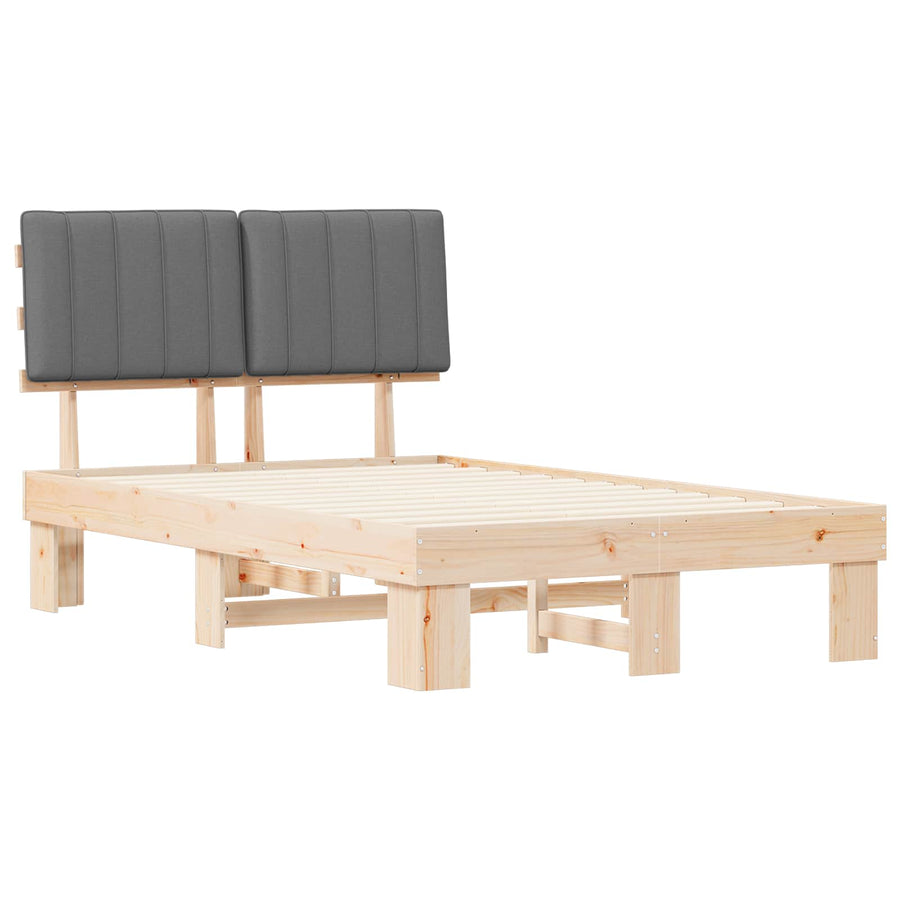 Bedframe met Gevoerd Hoofdgedeelte Lichtgrijs 120 x 190 cm