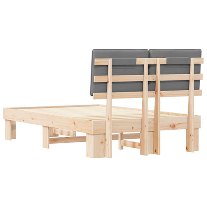 Bedframe met Gevoerd Hoofdgedeelte Lichtgrijs 120 x 190 cm