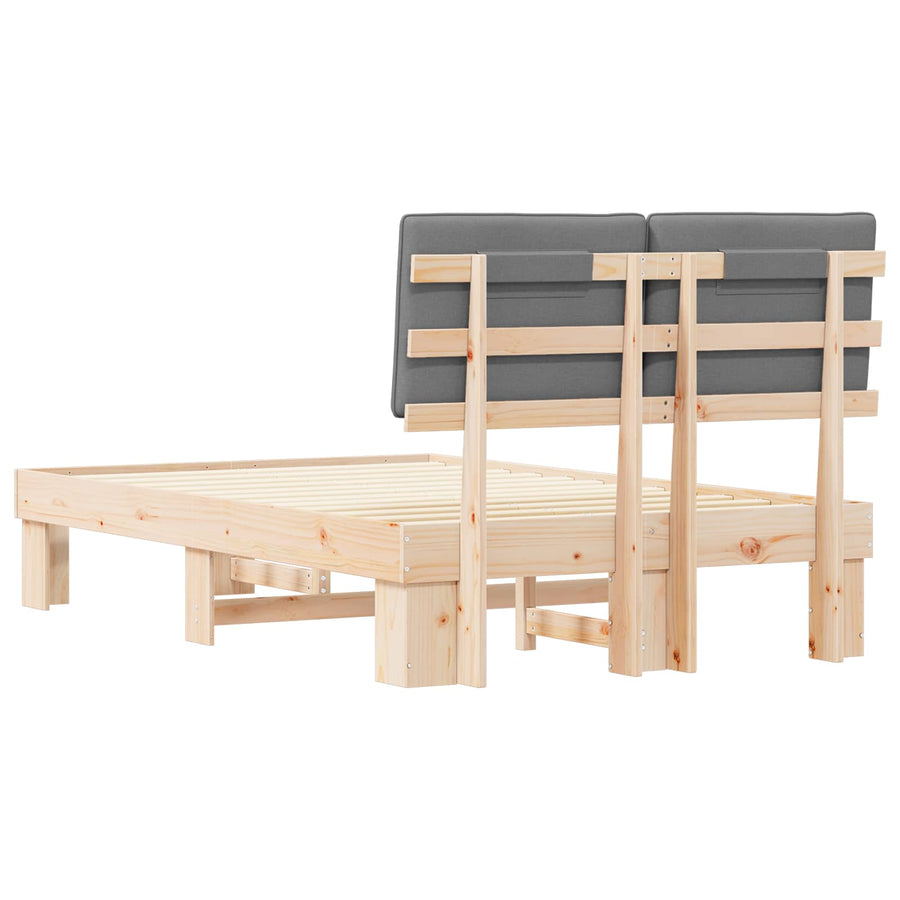 Bedframe met Gevoerd Hoofdgedeelte Lichtgrijs 120 x 190 cm