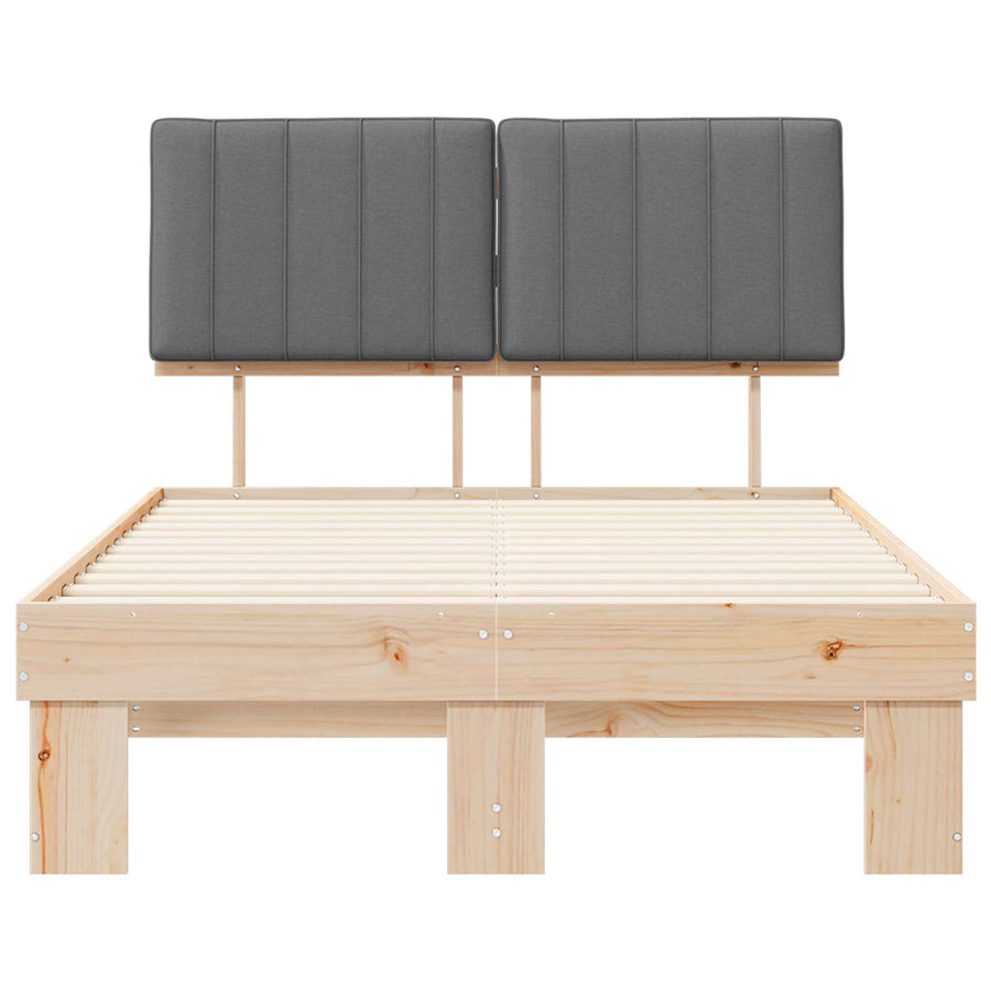 Bedframe met Gevoerd Hoofdgedeelte Lichtgrijs 120 x 190 cm