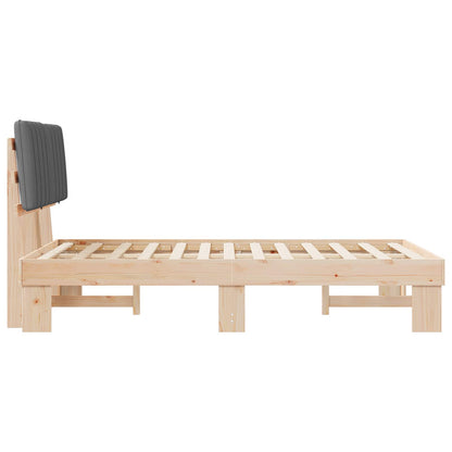 Bedframe met Gevoerd Hoofdgedeelte Lichtgrijs 120 x 190 cm