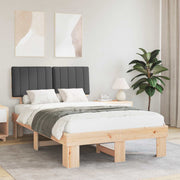 Bedframe massief grenenhout donkergrijs 120x190 cm
