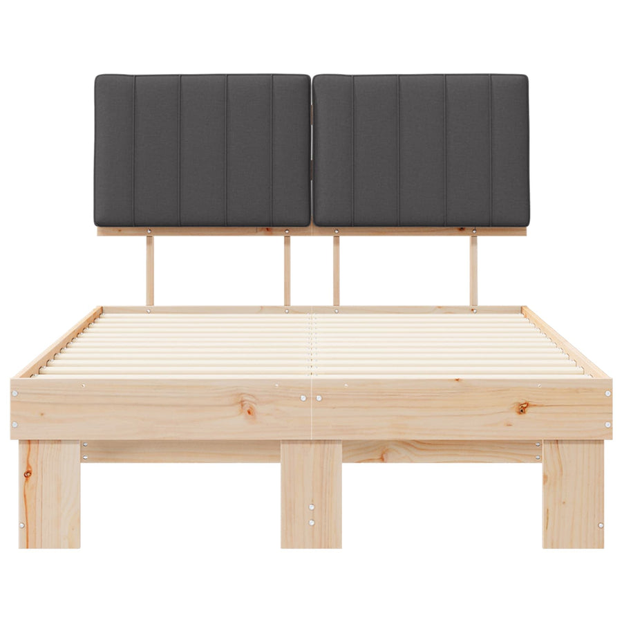 Bedframe met Gevoerd Hoofdgedeelte Donkergrijs 120 x 190 cm