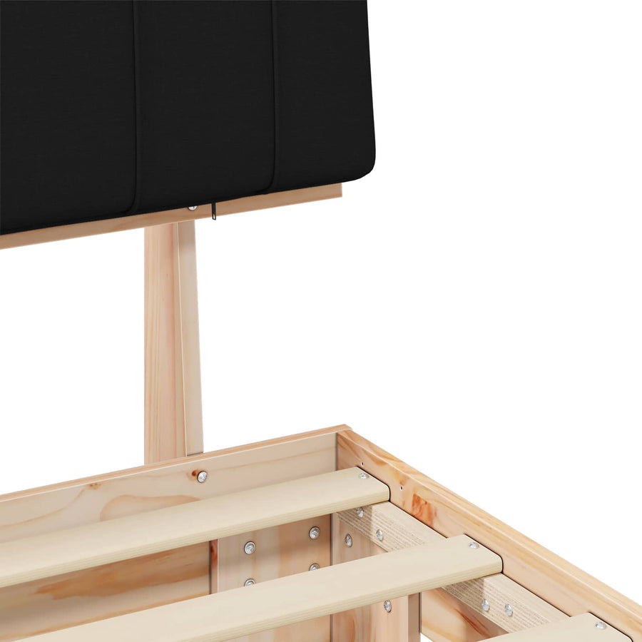 Bedframe met Gevoerd Hoofdgedeelte Zwart 120 x 190 cm
