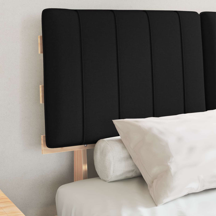 Bedframe met Gevoerd Hoofdgedeelte Zwart 120 x 190 cm