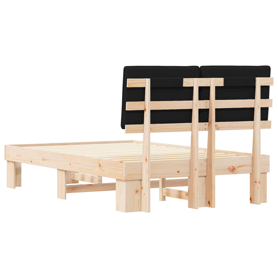 Bedframe met Gevoerd Hoofdgedeelte Zwart 120 x 190 cm
