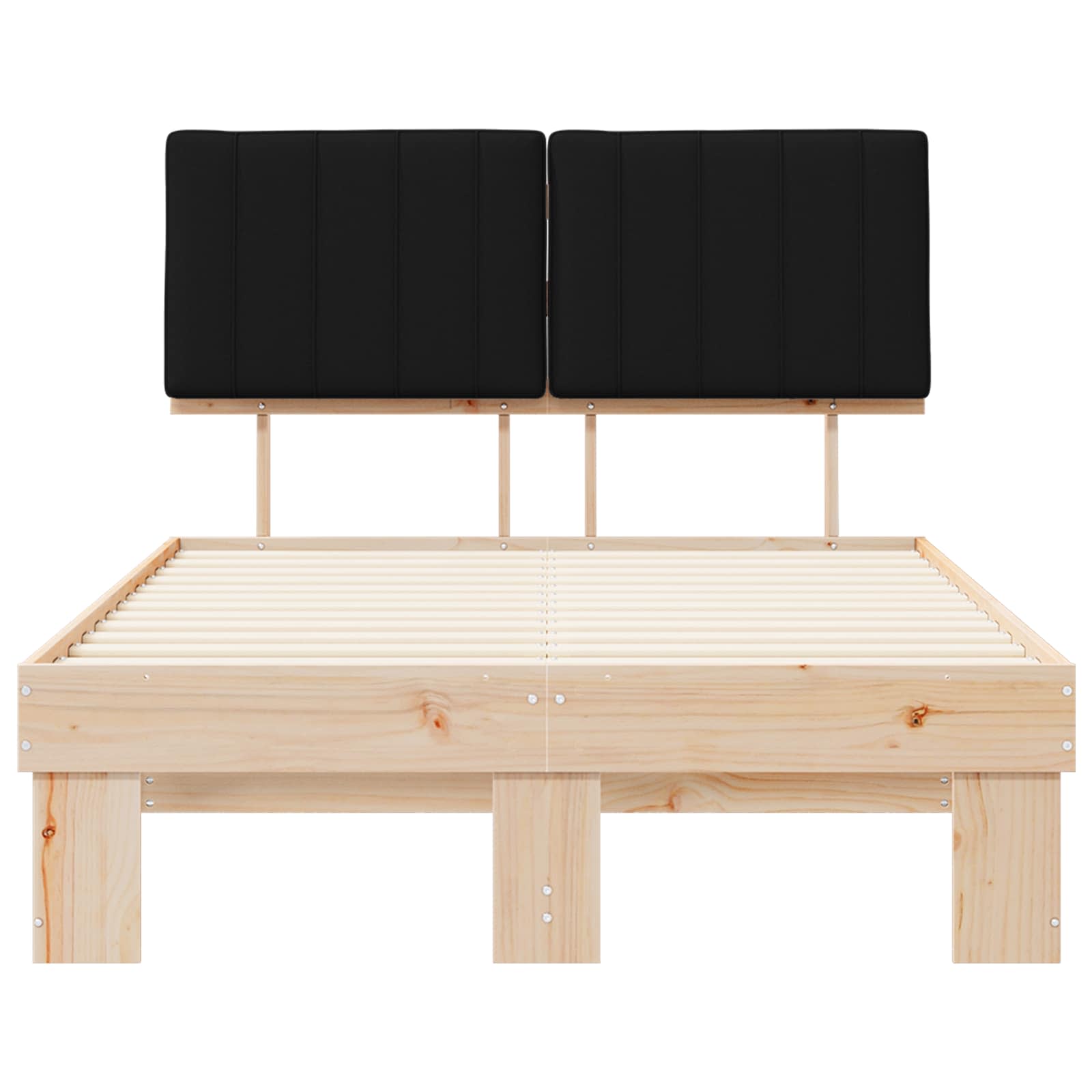 Bedframe met Gevoerd Hoofdgedeelte Zwart 120 x 190 cm