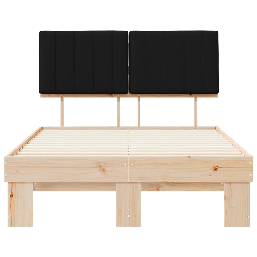 Bedframe met Gevoerd Hoofdgedeelte Zwart 120 x 190 cm