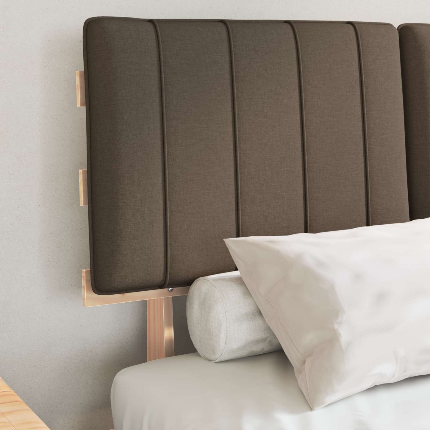 Bedframe met Gevoerd Hoofdgedeelte Taupe 120 x 190 cm