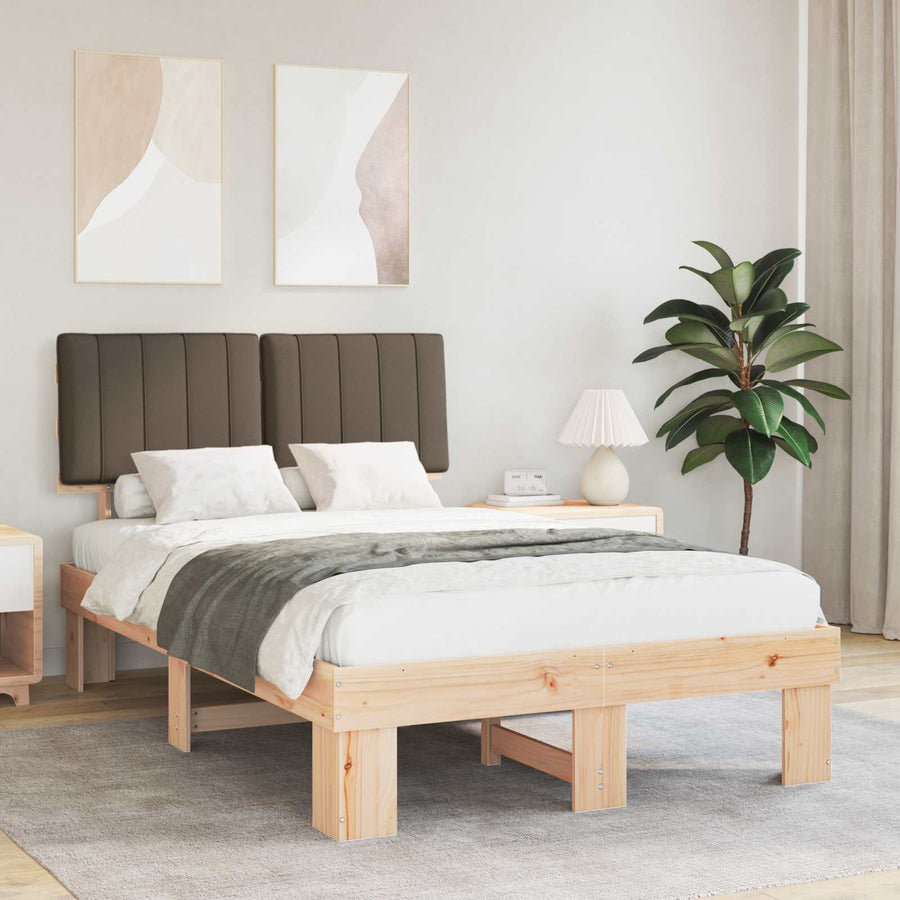 Bedframe met Gevoerd Hoofdgedeelte Taupe 120 x 190 cm