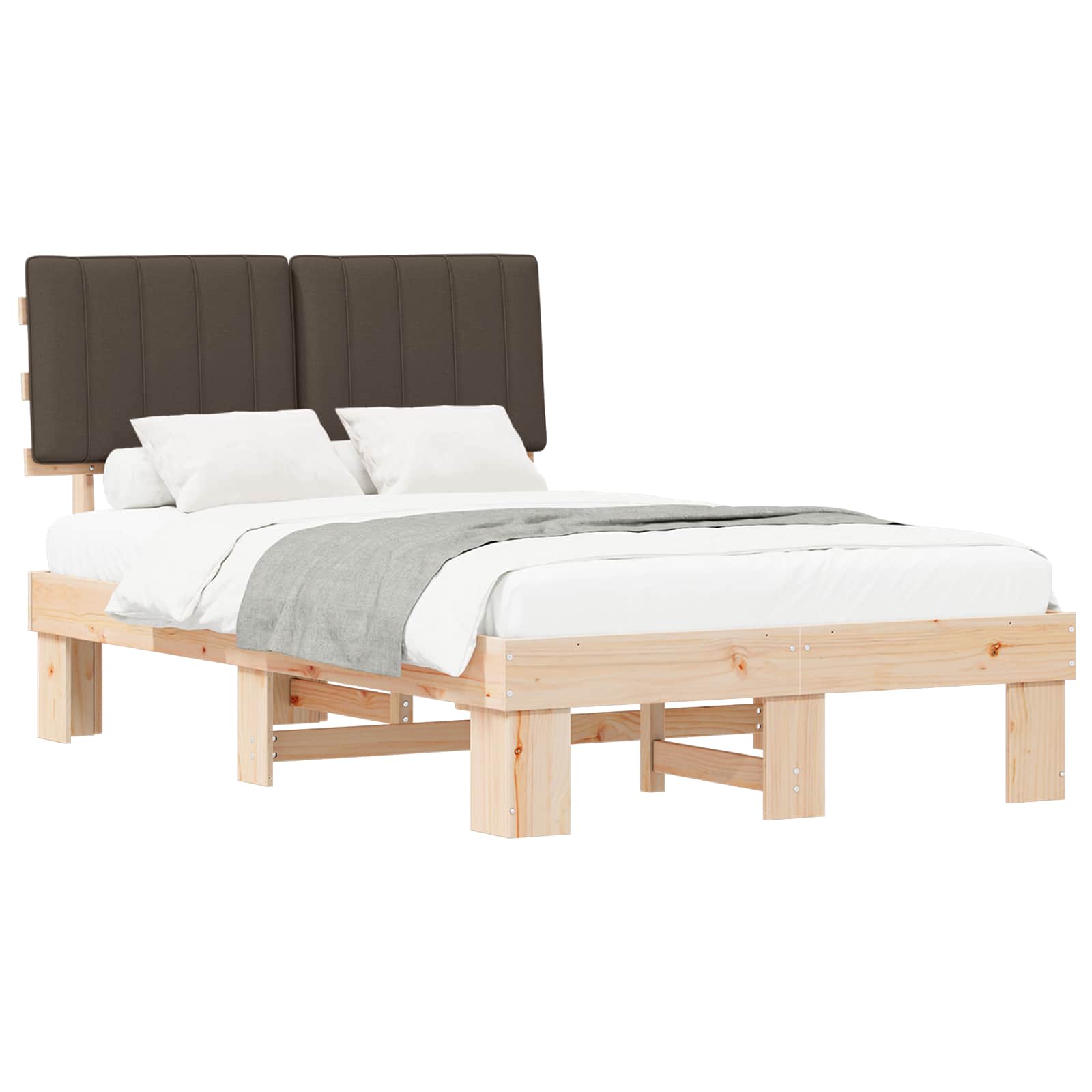 Bedframe met Gevoerd Hoofdgedeelte Taupe 120 x 190 cm