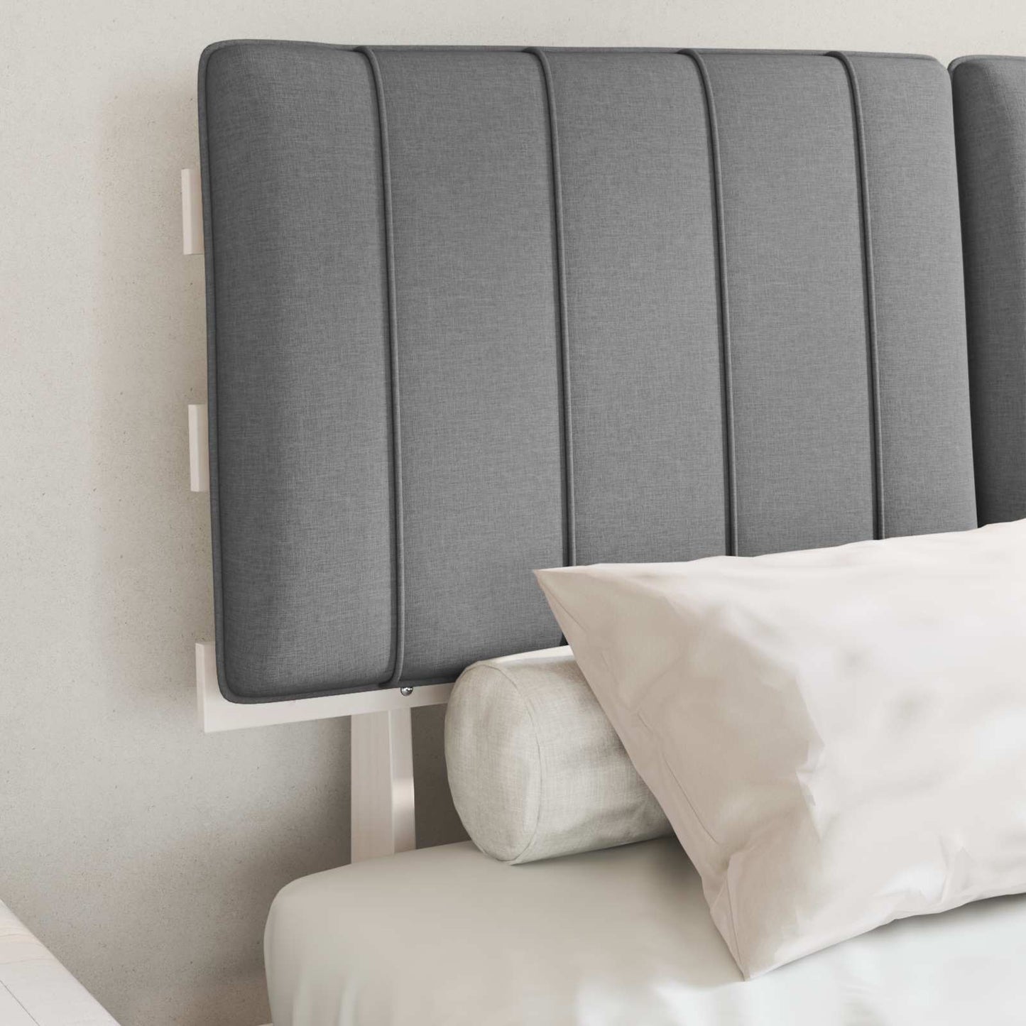 Bedframe met Gevoerd Hoofdgedeelte Lichtgrijs 120 x 190 cm