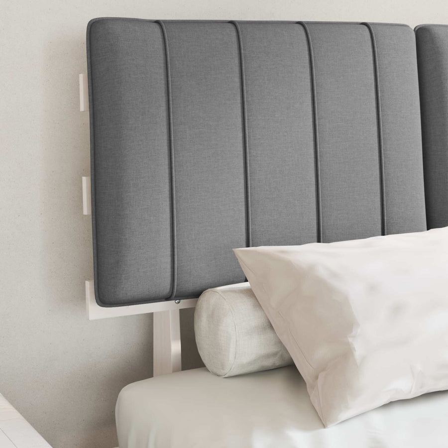 Bedframe met Gevoerd Hoofdgedeelte Lichtgrijs 120 x 190 cm