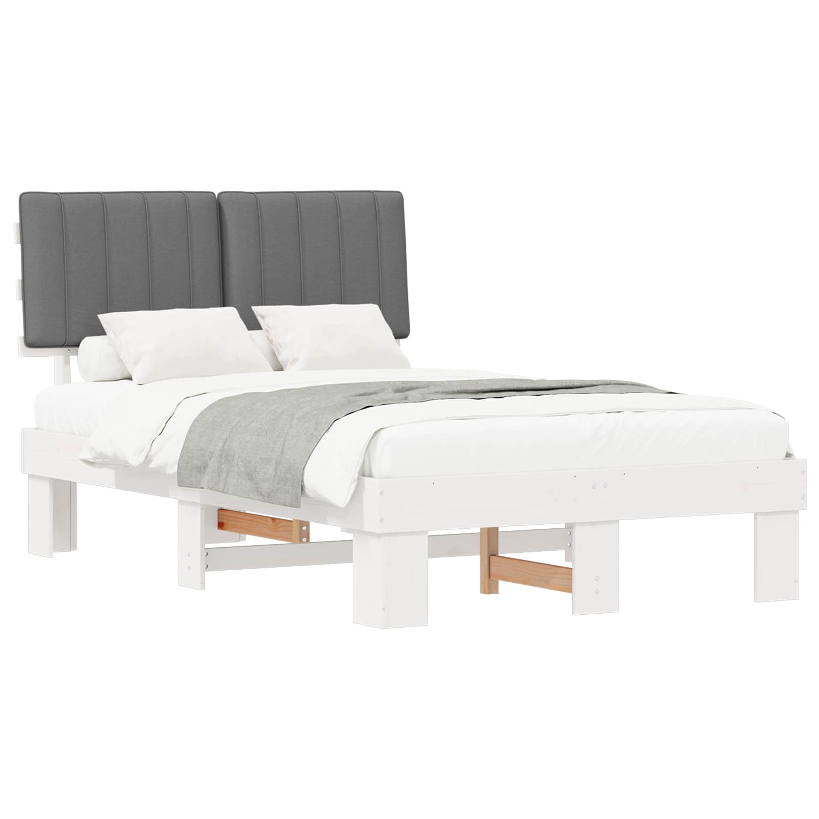 Bedframe met Gevoerd Hoofdgedeelte Lichtgrijs 120 x 190 cm
