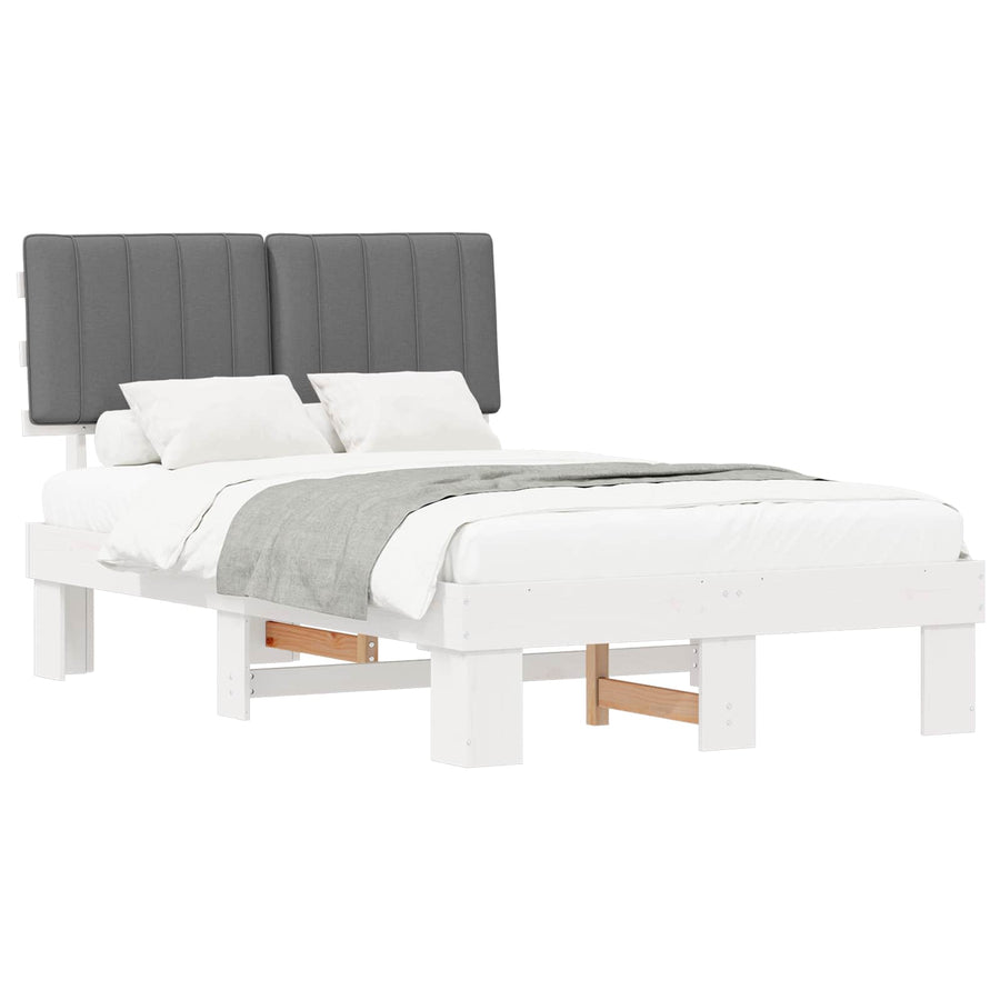 Bedframe met Gevoerd Hoofdgedeelte Lichtgrijs 120 x 190 cm