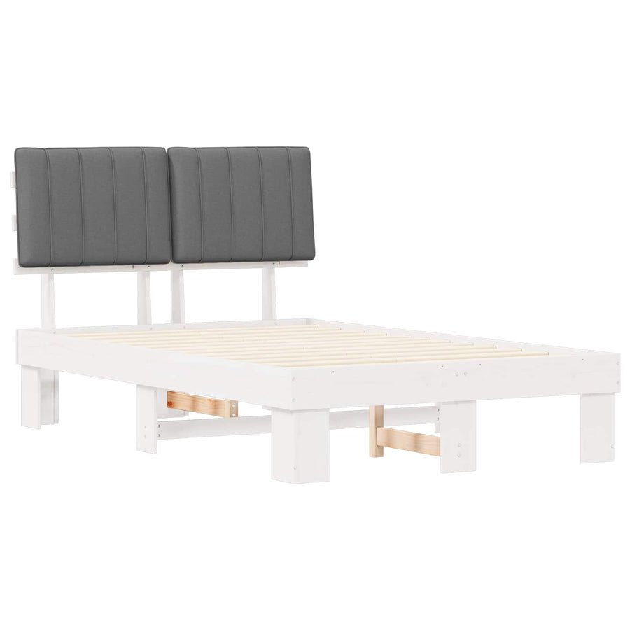 Bedframe met Gevoerd Hoofdgedeelte Lichtgrijs 120 x 190 cm