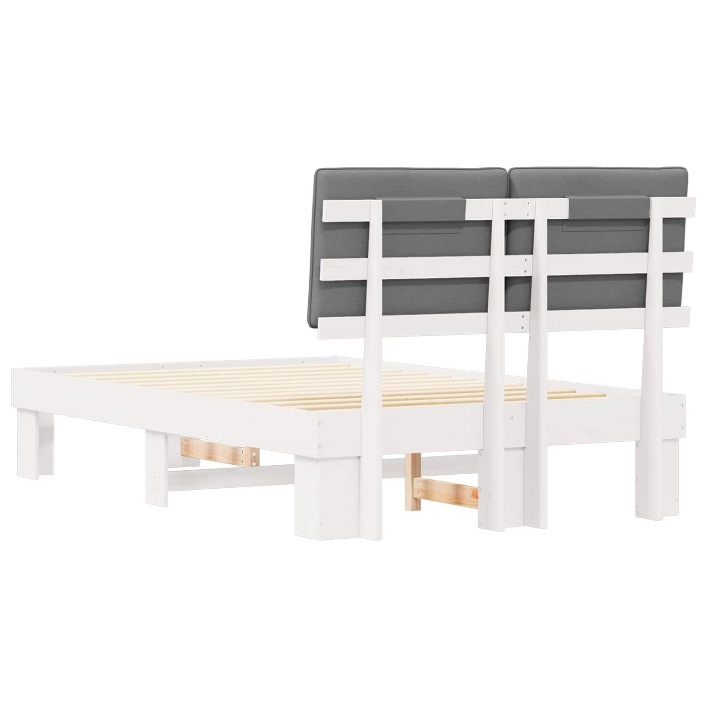 Bedframe met Gevoerd Hoofdgedeelte Lichtgrijs 120 x 190 cm