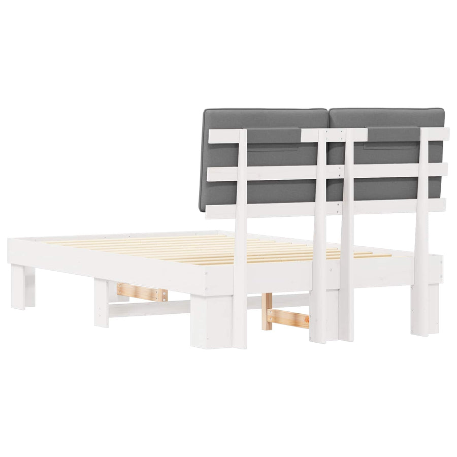 Bedframe met Gevoerd Hoofdgedeelte Lichtgrijs 120 x 190 cm