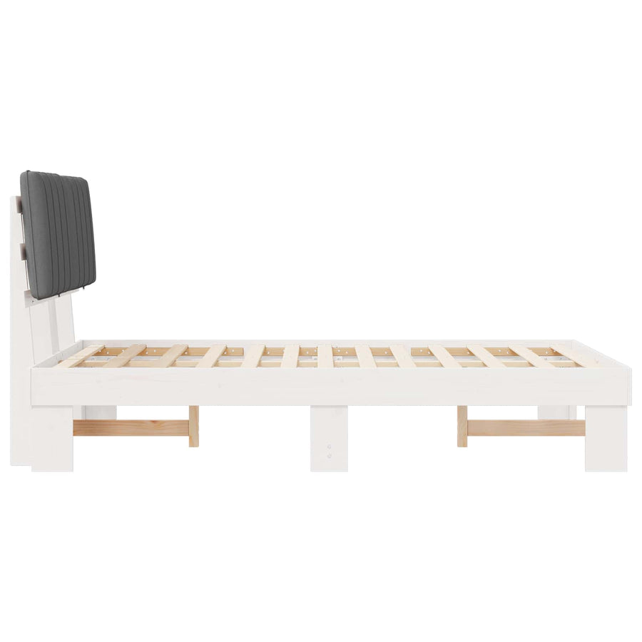 Bedframe met Gevoerd Hoofdgedeelte Lichtgrijs 120 x 190 cm