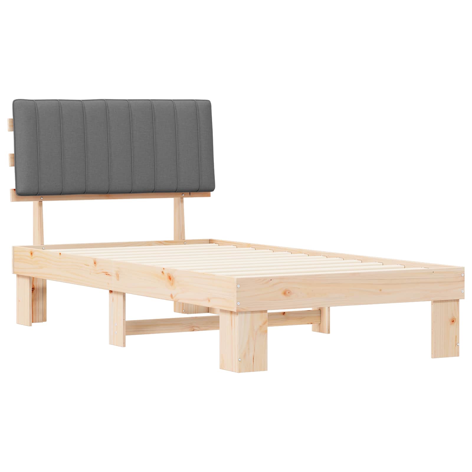 Bedframe met Gevoerd Hoofdgedeelte Lichtgrijs 100 x 200 cm