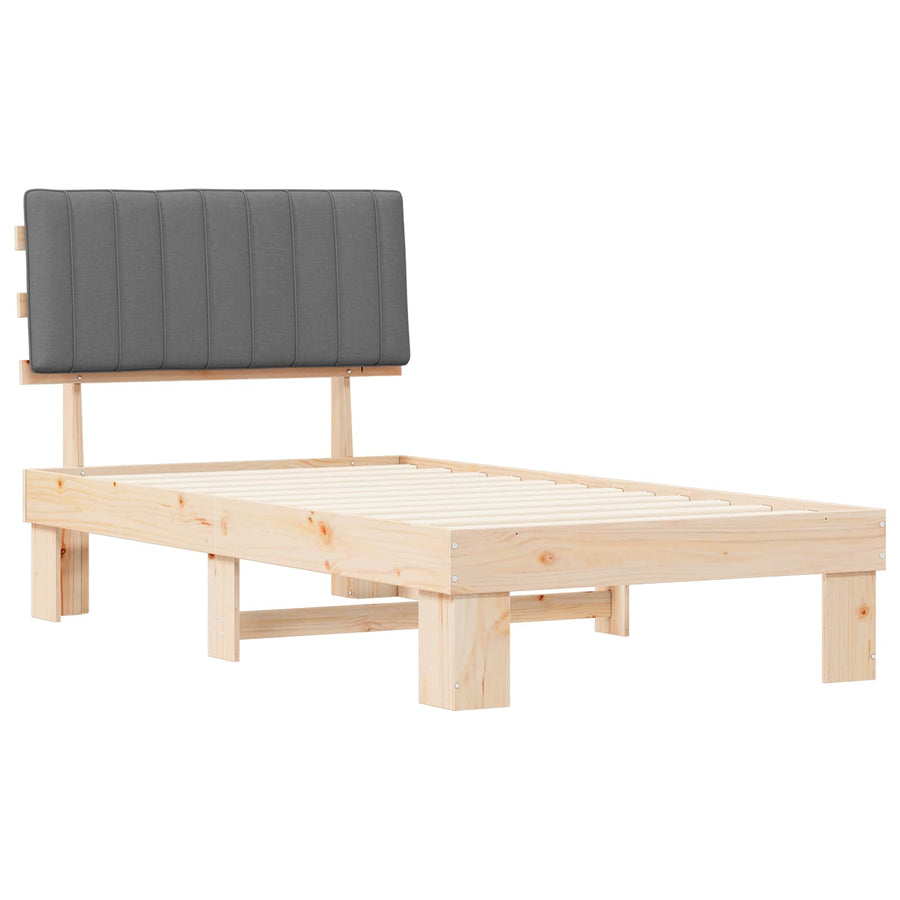 Bedframe met Gevoerd Hoofdgedeelte Lichtgrijs 100 x 200 cm