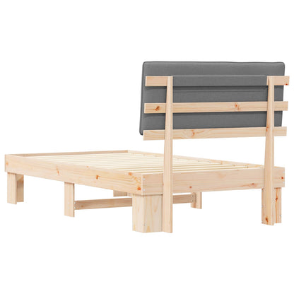 Bedframe met Gevoerd Hoofdgedeelte Lichtgrijs 100 x 200 cm