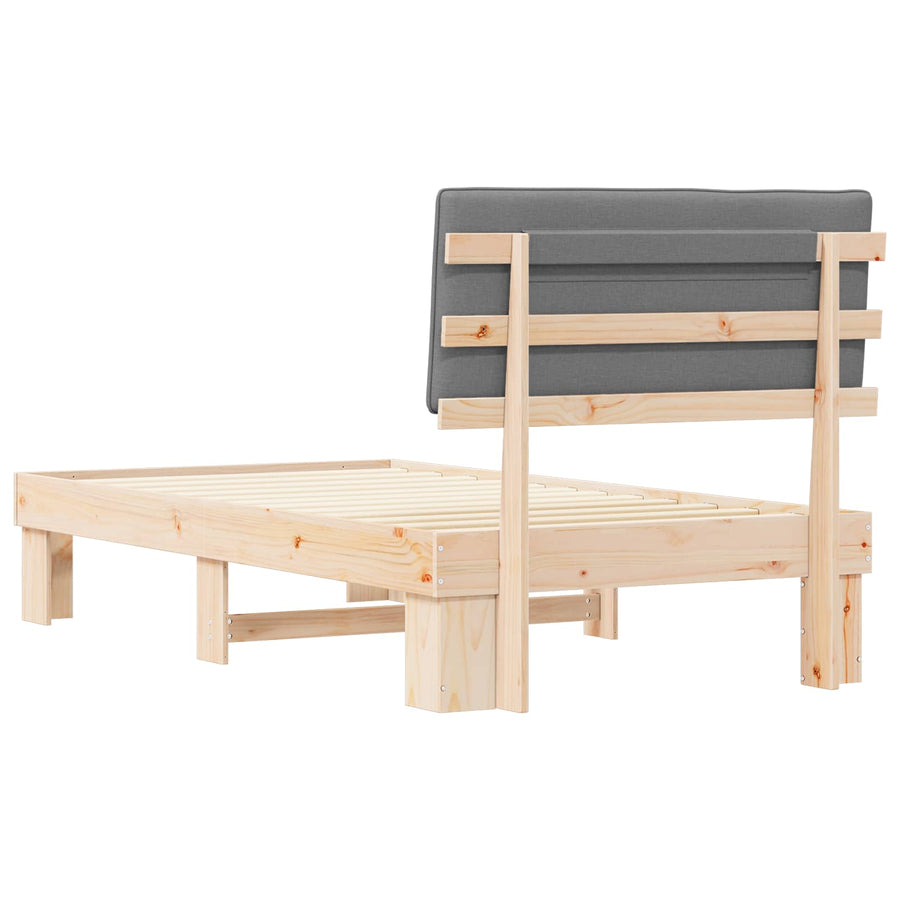 Bedframe met Gevoerd Hoofdgedeelte Lichtgrijs 100 x 200 cm