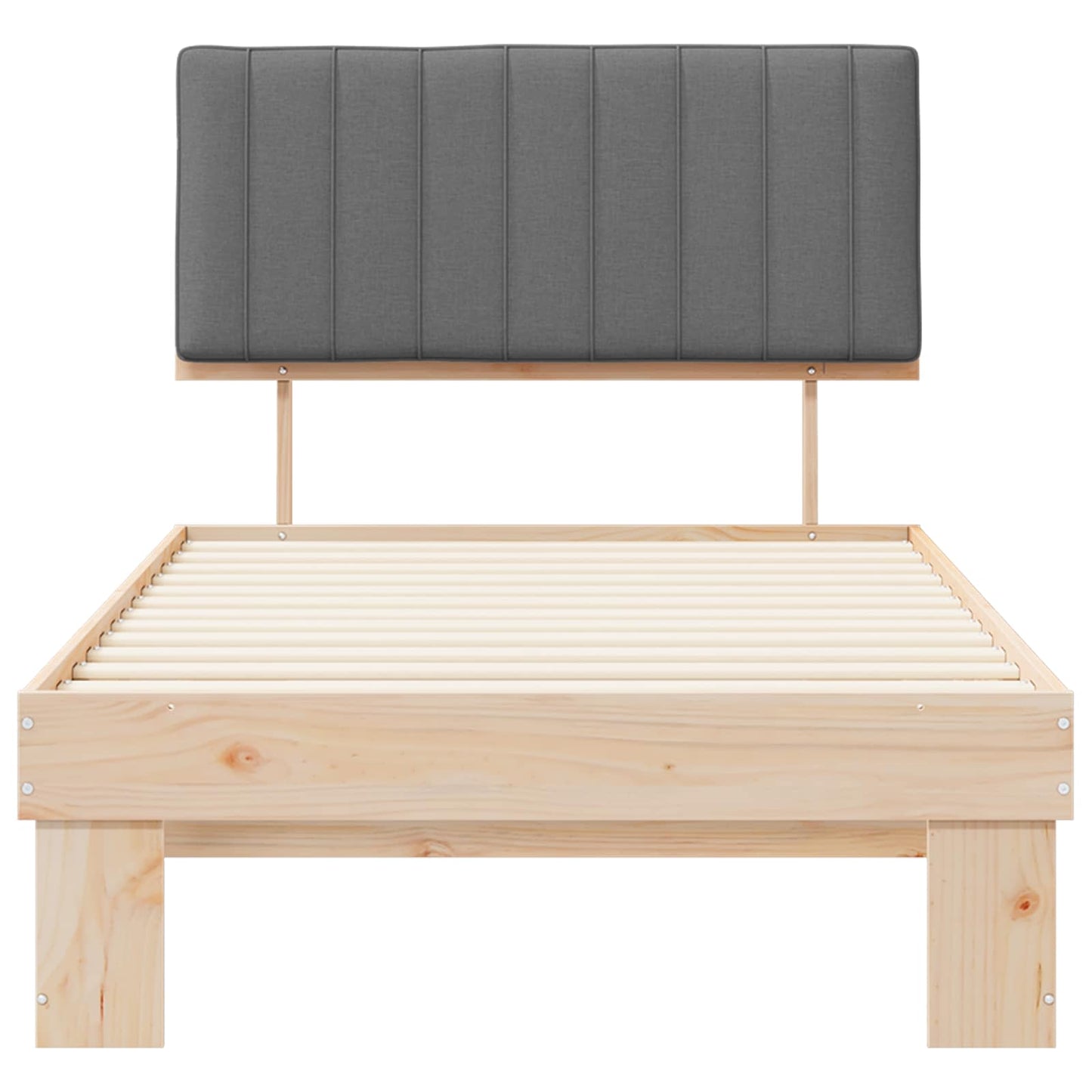 Bedframe met Gevoerd Hoofdgedeelte Lichtgrijs 100 x 200 cm