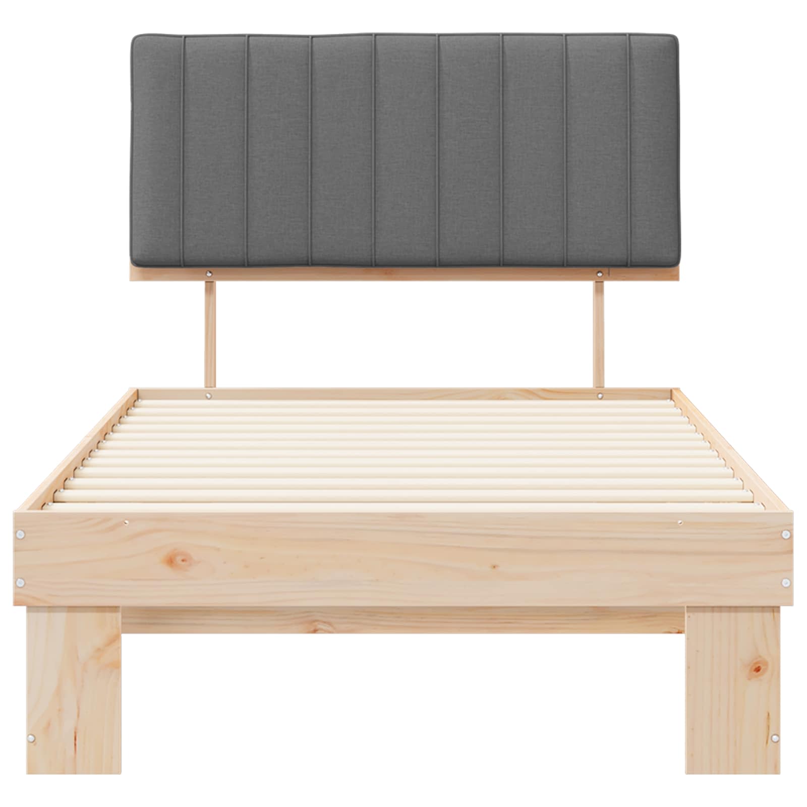 Bedframe met Gevoerd Hoofdgedeelte Lichtgrijs 100 x 200 cm