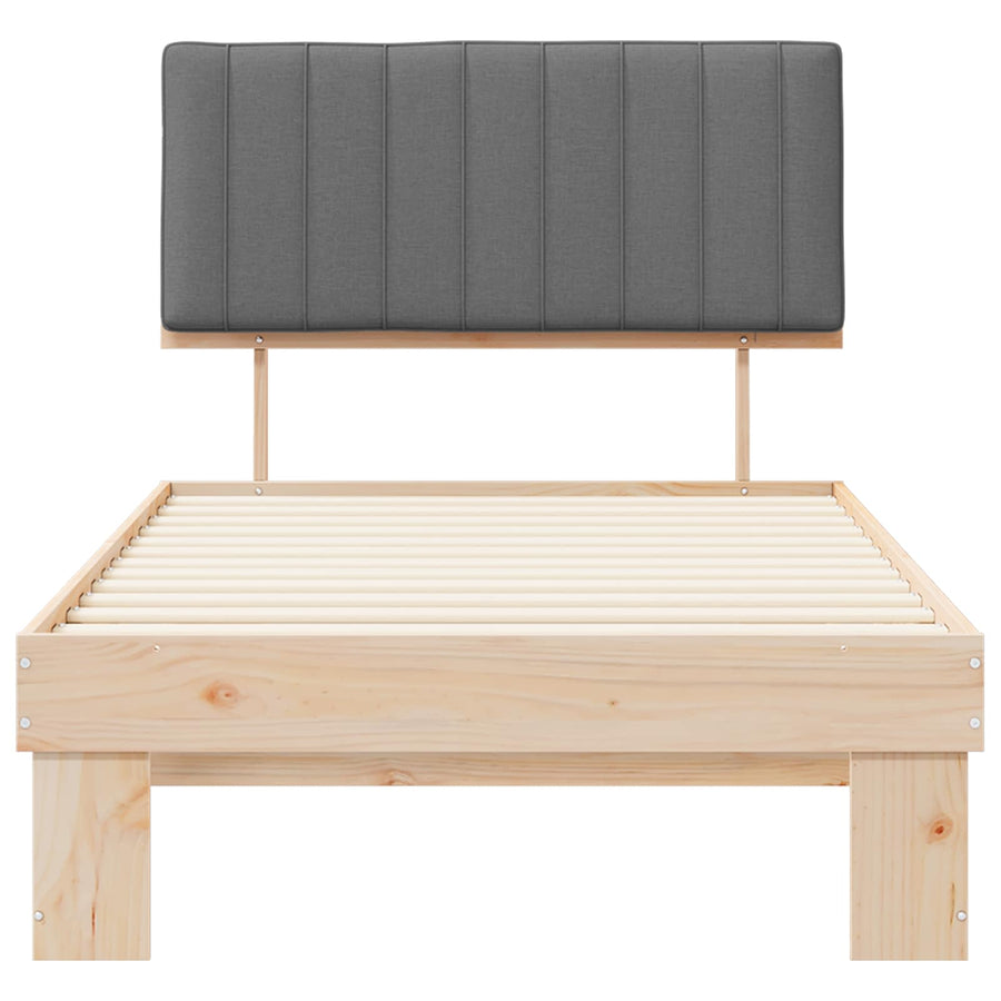 Bedframe met Gevoerd Hoofdgedeelte Lichtgrijs 100 x 200 cm