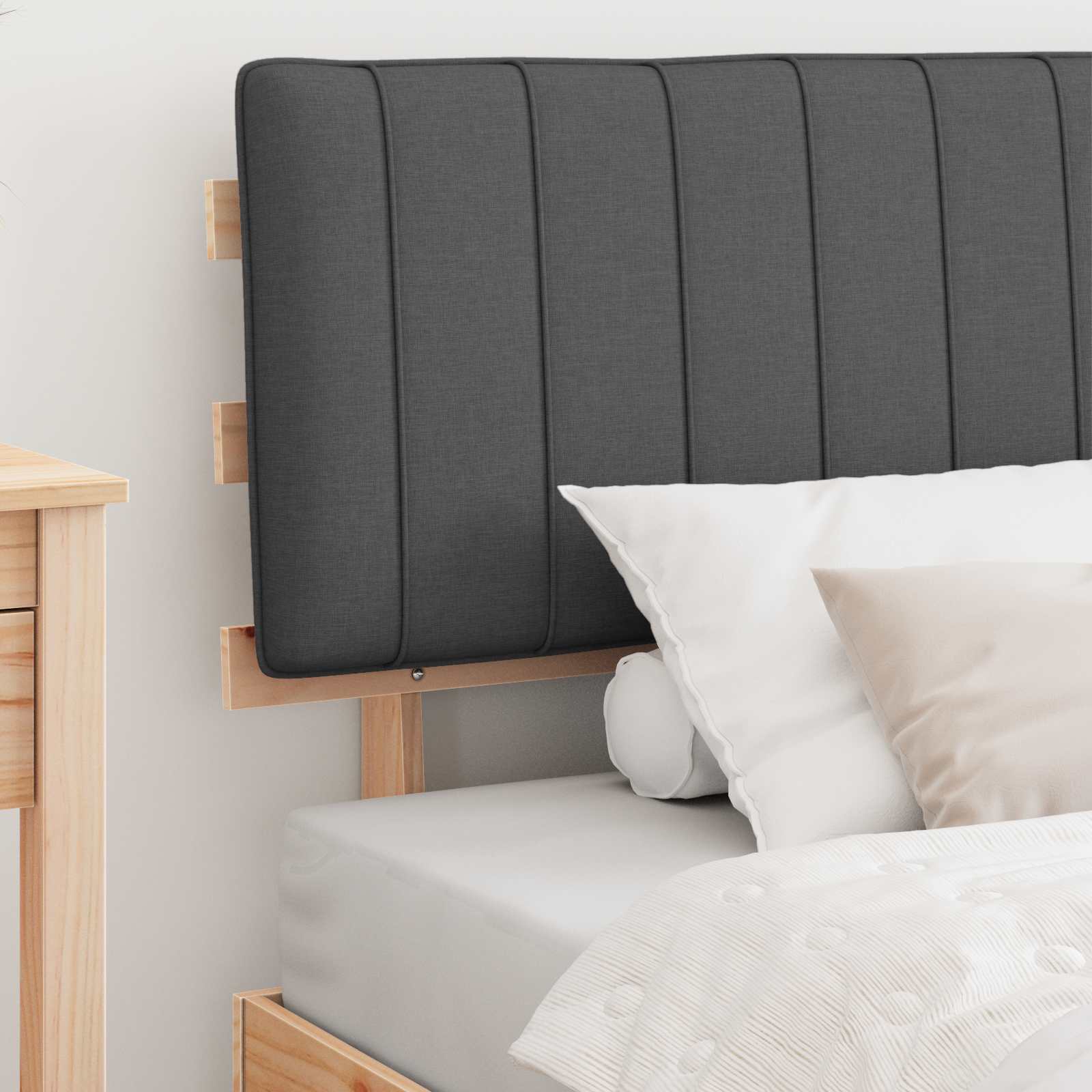 Bedframe met Gevoerd Hoofdgedeelte Donkergrijs 100 x 200 cm