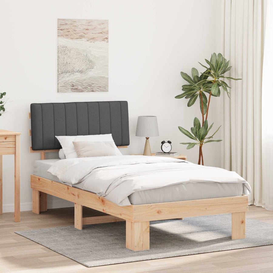 Bedframe met Gevoerd Hoofdgedeelte Donkergrijs 100 x 200 cm