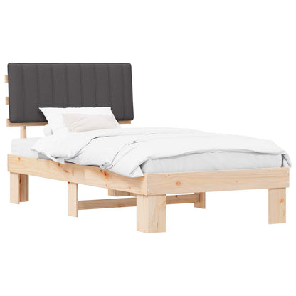 Bedframe met Gevoerd Hoofdgedeelte Donkergrijs 100 x 200 cm