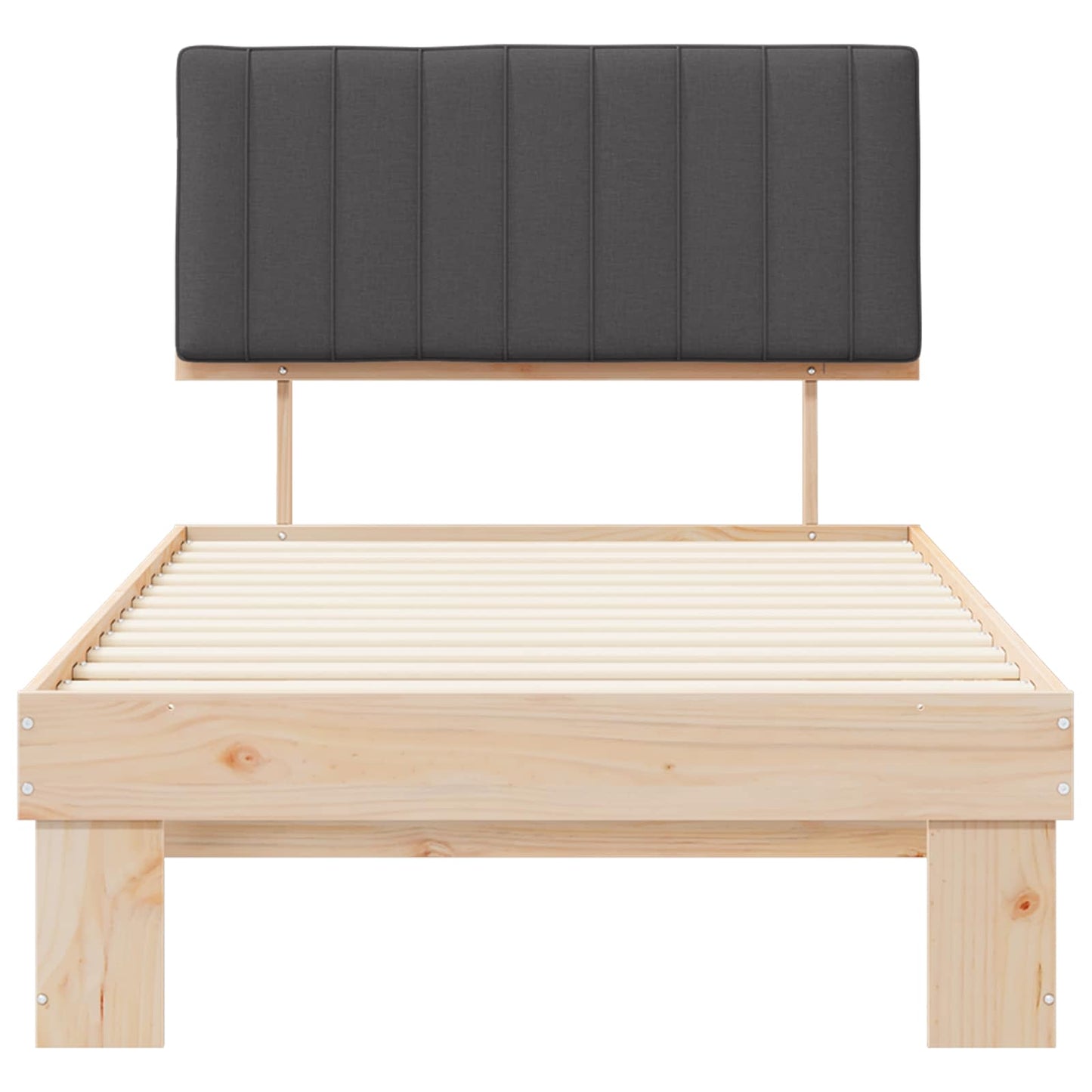 Bedframe met Gevoerd Hoofdgedeelte Donkergrijs 100 x 200 cm