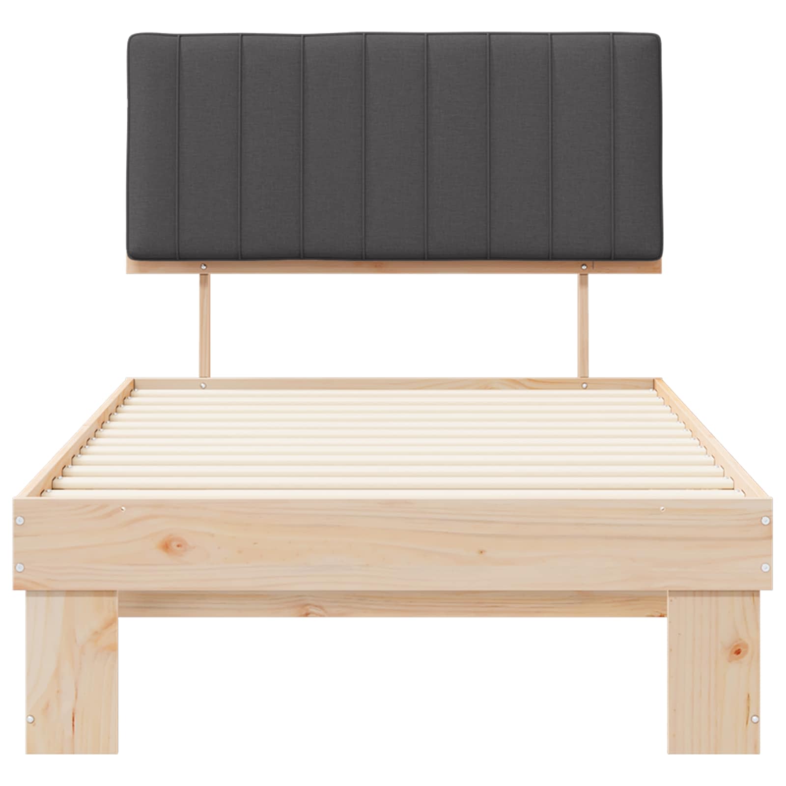 Bedframe met Gevoerd Hoofdgedeelte Donkergrijs 100 x 200 cm