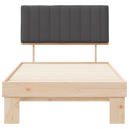 Bedframe met Gevoerd Hoofdgedeelte Donkergrijs 100 x 200 cm