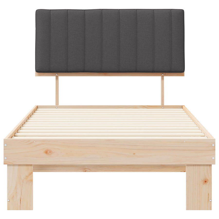Bedframe met Gevoerd Hoofdgedeelte Donkergrijs 100 x 200 cm