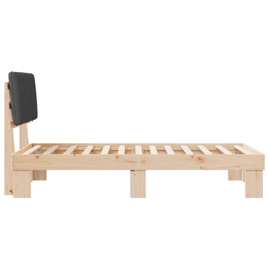 Bedframe met Gevoerd Hoofdgedeelte Donkergrijs 100 x 200 cm