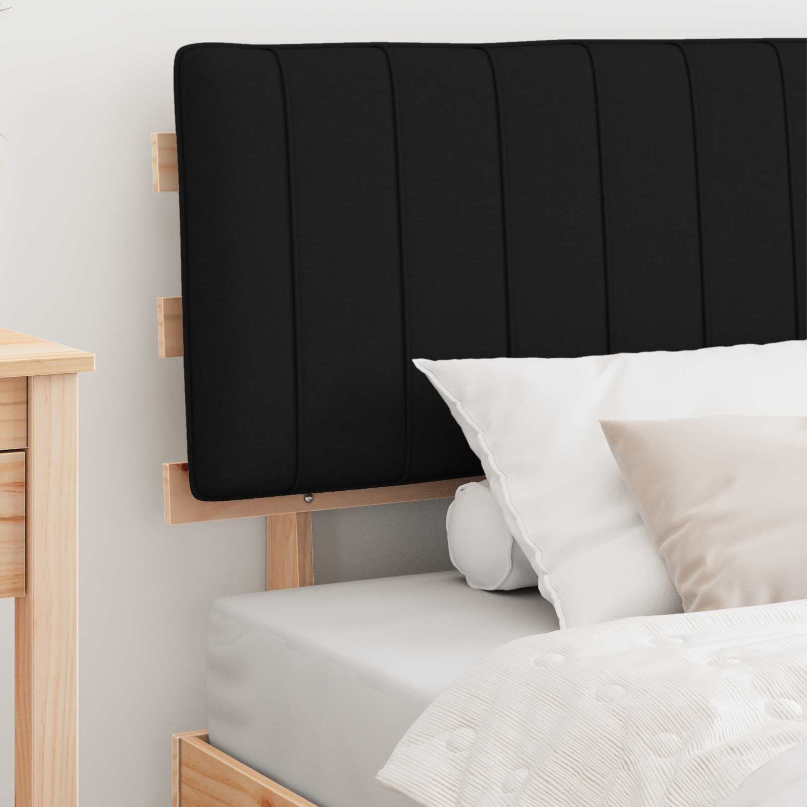 Bedframe met Gevoerd Hoofdgedeelte Zwart 100 x 200 cm