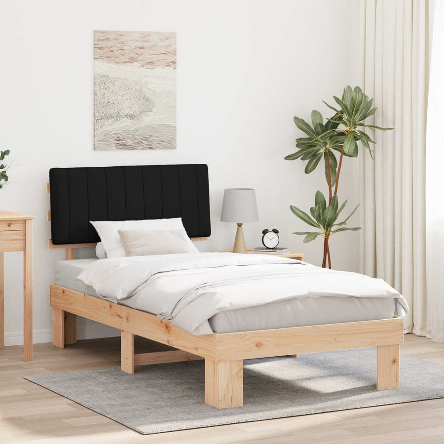 Bedframe met Gevoerd Hoofdgedeelte Zwart 100 x 200 cm